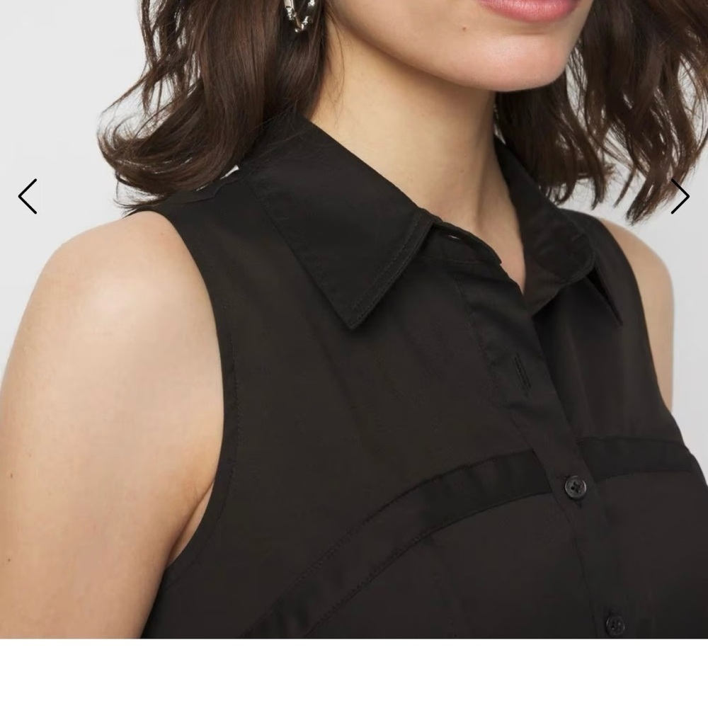 WHBM Petite sleeveless poplin corset shirt- size 12P - Picture 2 of 6